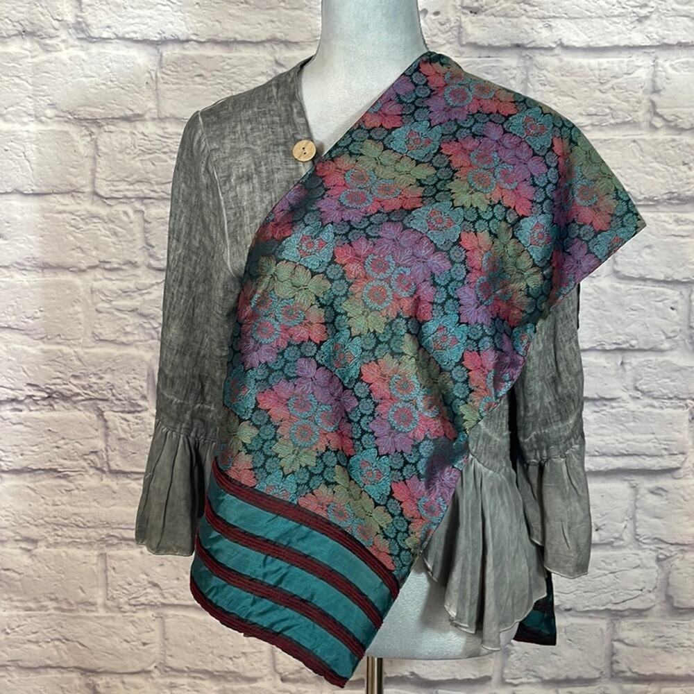 Vintage Honey Italian silk brocade and chenille scarf